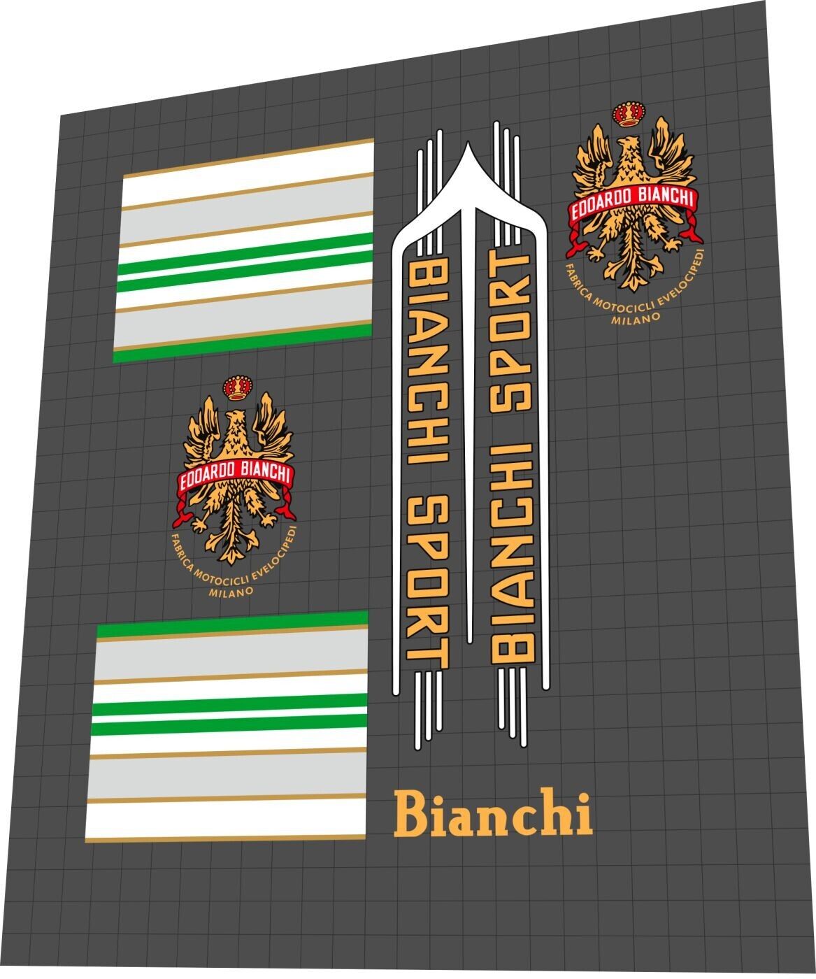bianchi rennrad aufkleber BIANCHI Sport (1960s) Frame Decal Set