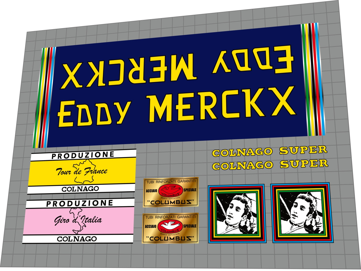 COLNAGO Super Eddy Merckx Molteni (1978) Frame Decal Set