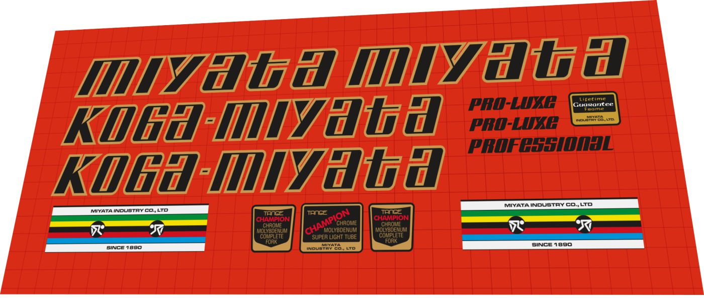 KOGA MIYATA Pro Luxe (1979) Frame Decal Set