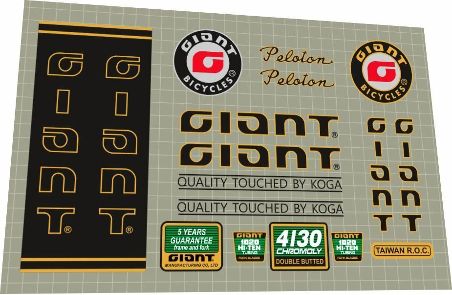 GIANT Peloton (1980s) Frame Decal Set - Bike Decal Replace