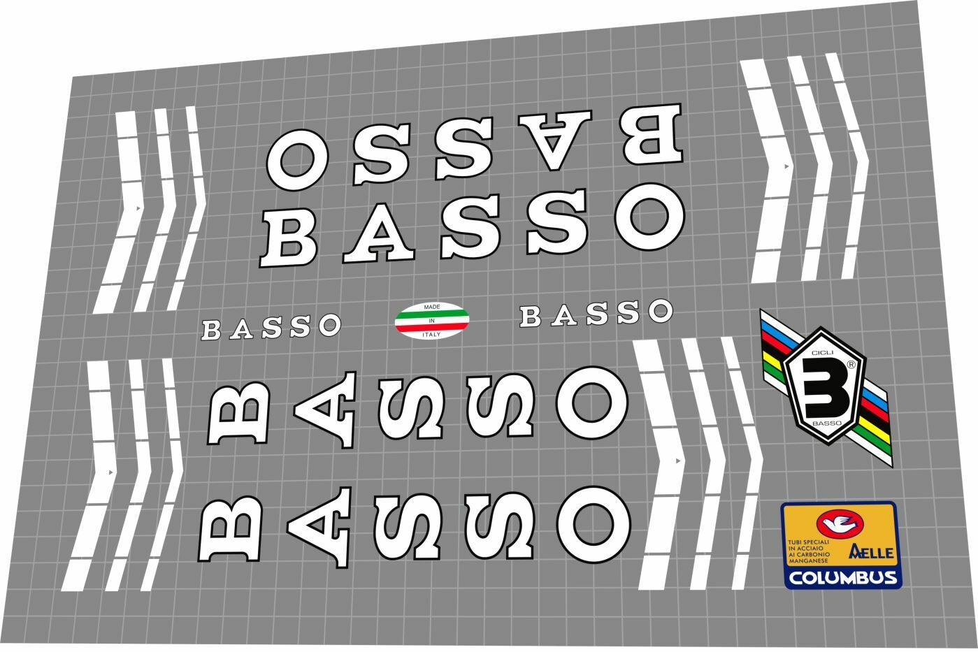 BASSO Columbus Aelle tubing (1980s) Frame Decal Set