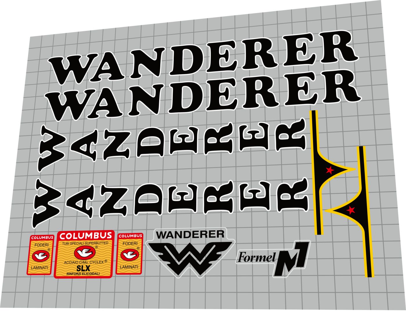 WANDERER (1980s) Formel M1 Frame Decal Set