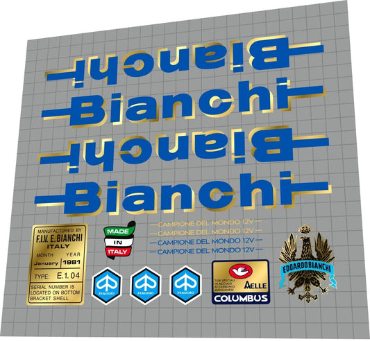 BIANCHI Campione Del Mondo 12V (1981) Frame Decal Set - Bike Decal Replace