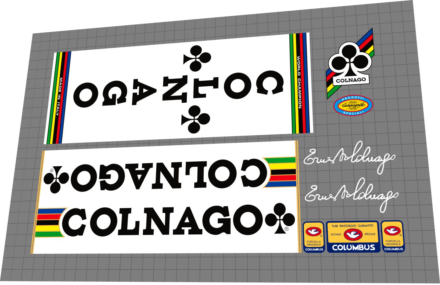 COLNAGO Nuovo Mexico Saronni (1983) Frame Decal Set