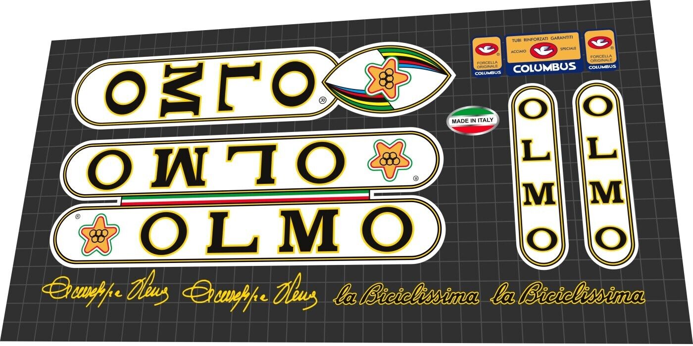 OLMO La Biciclissima (1980s) Frame Decal Set - Bike Decal Replace