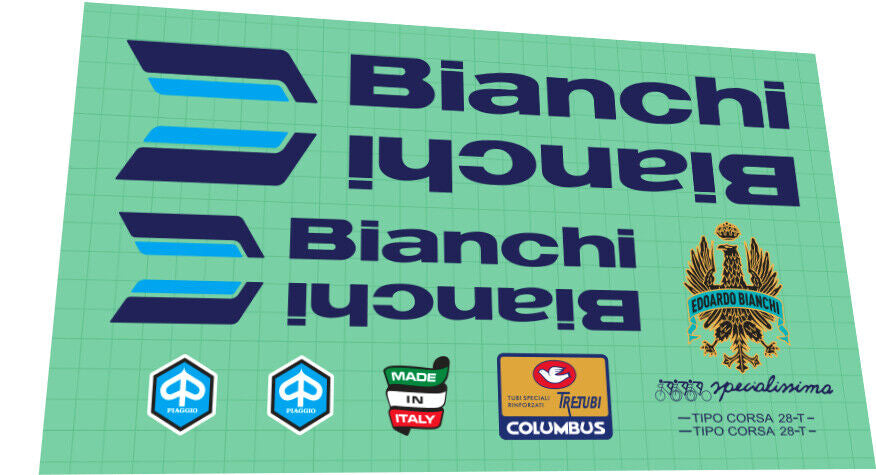BIANCHI Specialissima (1983) Tipo Corsa 28T Frame Decal Set - Bike Decal Replace