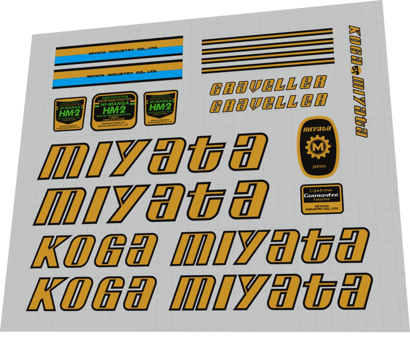 KOGA MIYATA Graveller (1985) Frame Decal Set