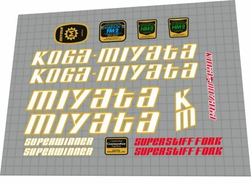 KOGA MIYATA Superwinner (1986) Frame Decal Set - Bike Decal Replace