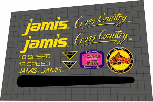 JAMIS Cross Country (1986) Frame Decal Set - Bike Decal Replace