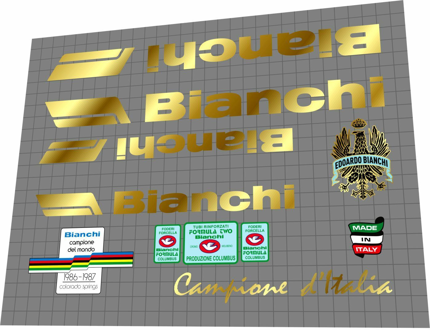 BIANCHI Campione D'Italia (1987) Frame Decal Set