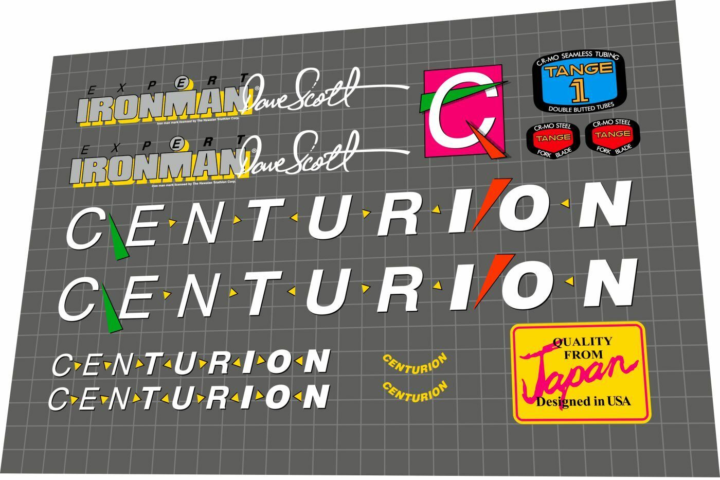 CENTURION Ironman (1987) Expert Frame Decal Set