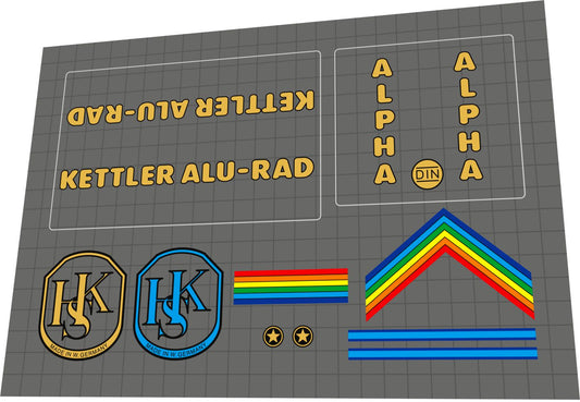 KETTLER Alpha (1987) Frame Decal Set - Bike Decal Replace