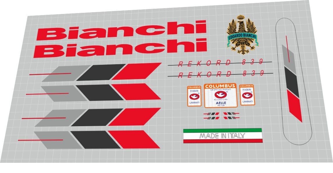 BIANCHI Rekord (1988) 839 Frame Decal Set - Bike Decal Replace