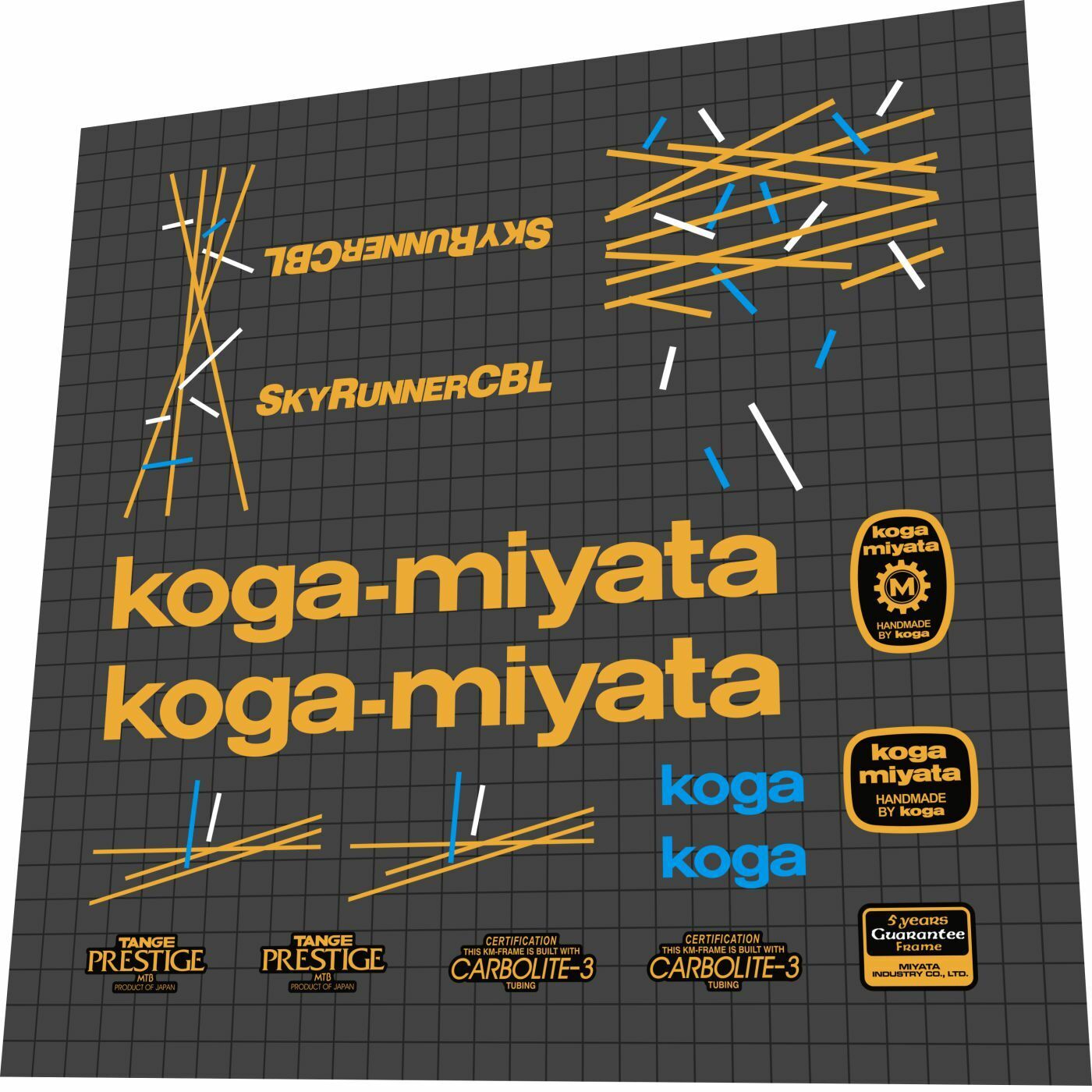 KOGA MIYATA Sky Runner (1990) CBL Frame Decal Set - Bike Decal Replace