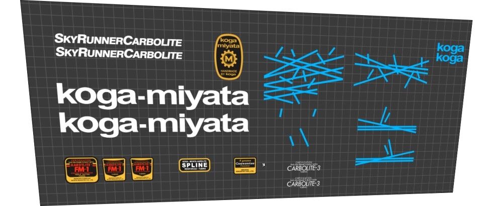 KOGA MIYATA Sky Runner (1990) Carbolite Frame Decal Set - Bike Decal Replace