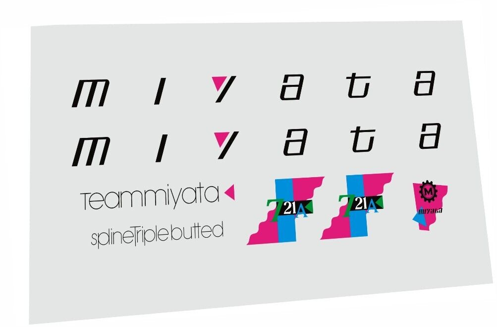 MIYATA 721A (1990) Teammiyata Frame Decal Set - Bike Decal Replace