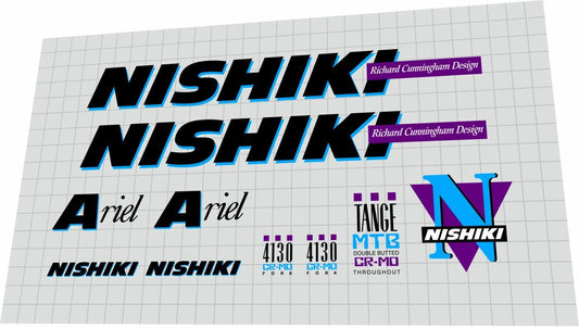 NISHIKI Ariel (1990) Frame Decal Set - Bike Decal Replace