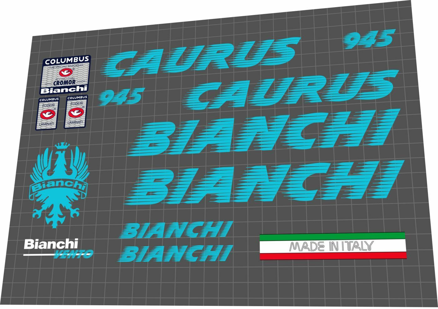 BIANCHI Caurus (1990s) 945 Frame Decal Set