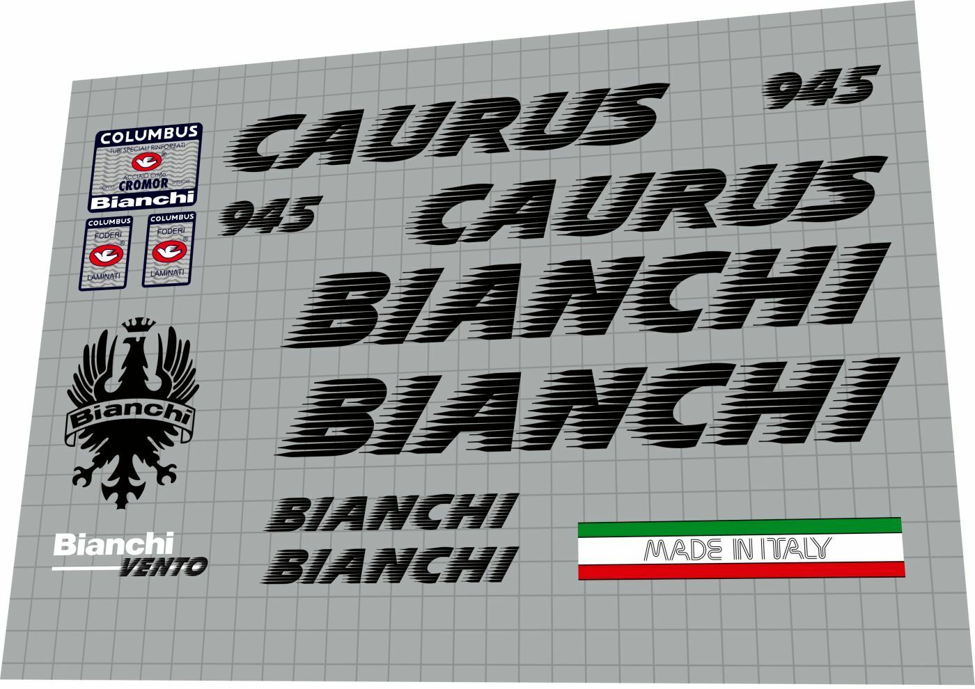 BIANCHI Caurus (1990s) 945 Frame Decal Set