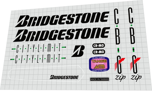 BRIDGESTONE CB-0 Zip (1991) Frame Decal Set - Bike Decal Replace