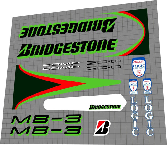 BRIDGESTONE MB-3 (1991) Comp Frame Decal Set - Bike Decal Replace