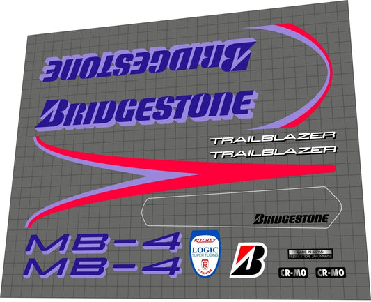 BRIDGESTONE MB-4 Trailblazer (1991) Frame Decal Set