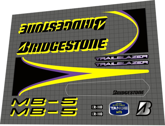 BRIDGESTONE MB-5 (1991) Trailblazer Frame Decal Set - Bike Decal Replace