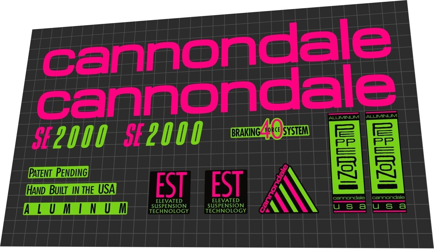 CANNONDALE SE2000 (1991) Frame Decal Set - Bike Decal Replace