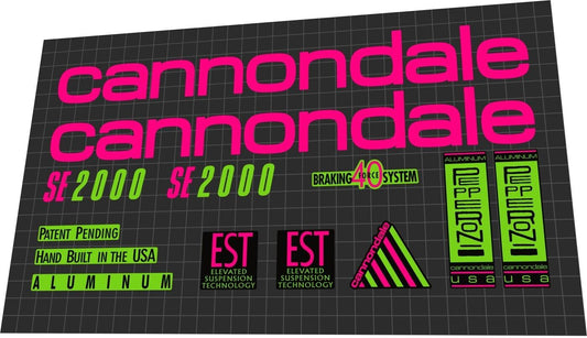 CANNONDALE SE2000 (1991) Frame Decal Set - Bike Decal Replace