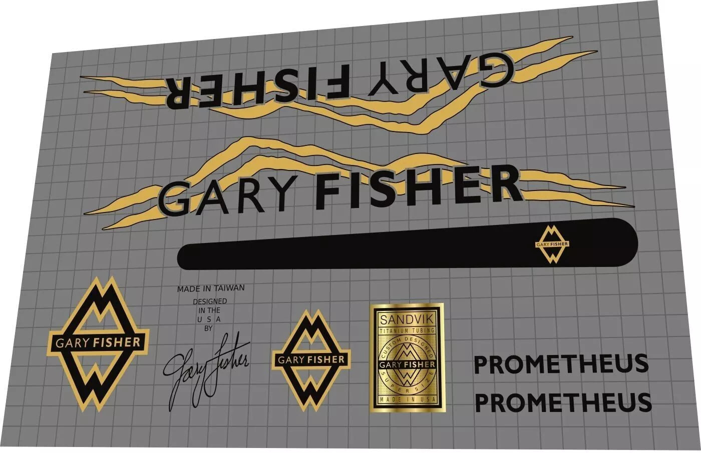 GARY FISHER Prometheus (1991) Frame Decal Set