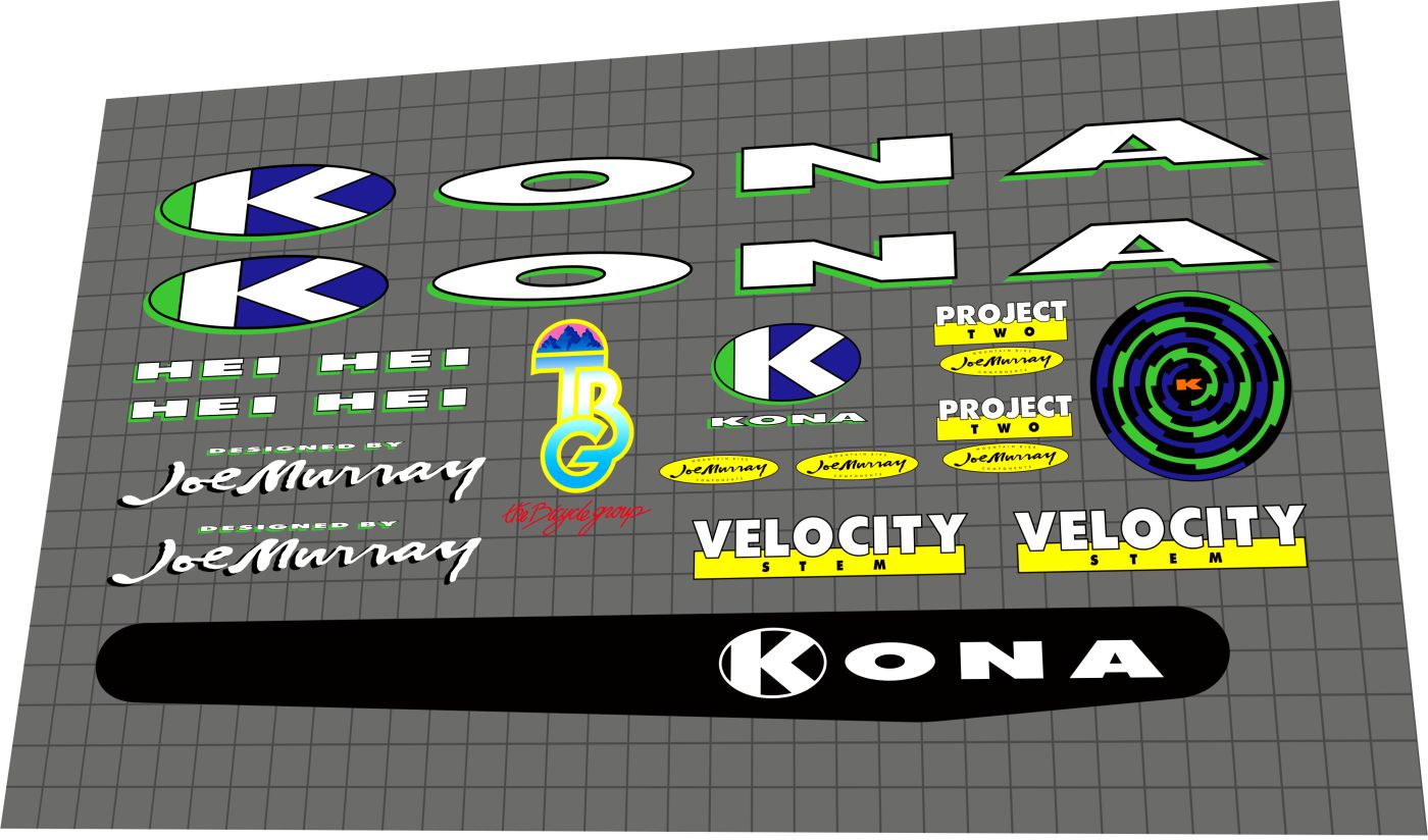KONA Hei Hei (1991) Frame Decal Set - Bike Decal Replace