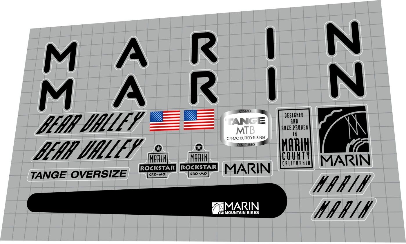 MARIN Bear Valley (1991) Frame Decal Set