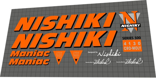 NISHIKI Maniac (1991) Frame Decal Set - Bike Decal Replace