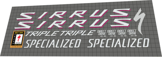 SPECIALIZED Sirrus (1991) Triple Frame Decal Set - Bike Decal Replace