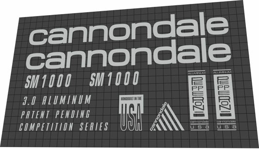 CANNONDALE SM1000 (1991) Frame Decal Set - Bike Decal Replace
