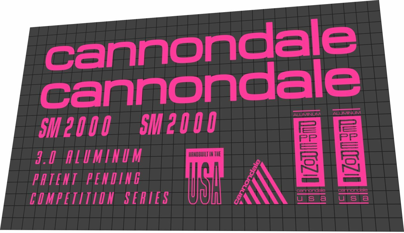 CANNONDALE SM2000 (1991) Frame Decal Set - Bike Decal Replace