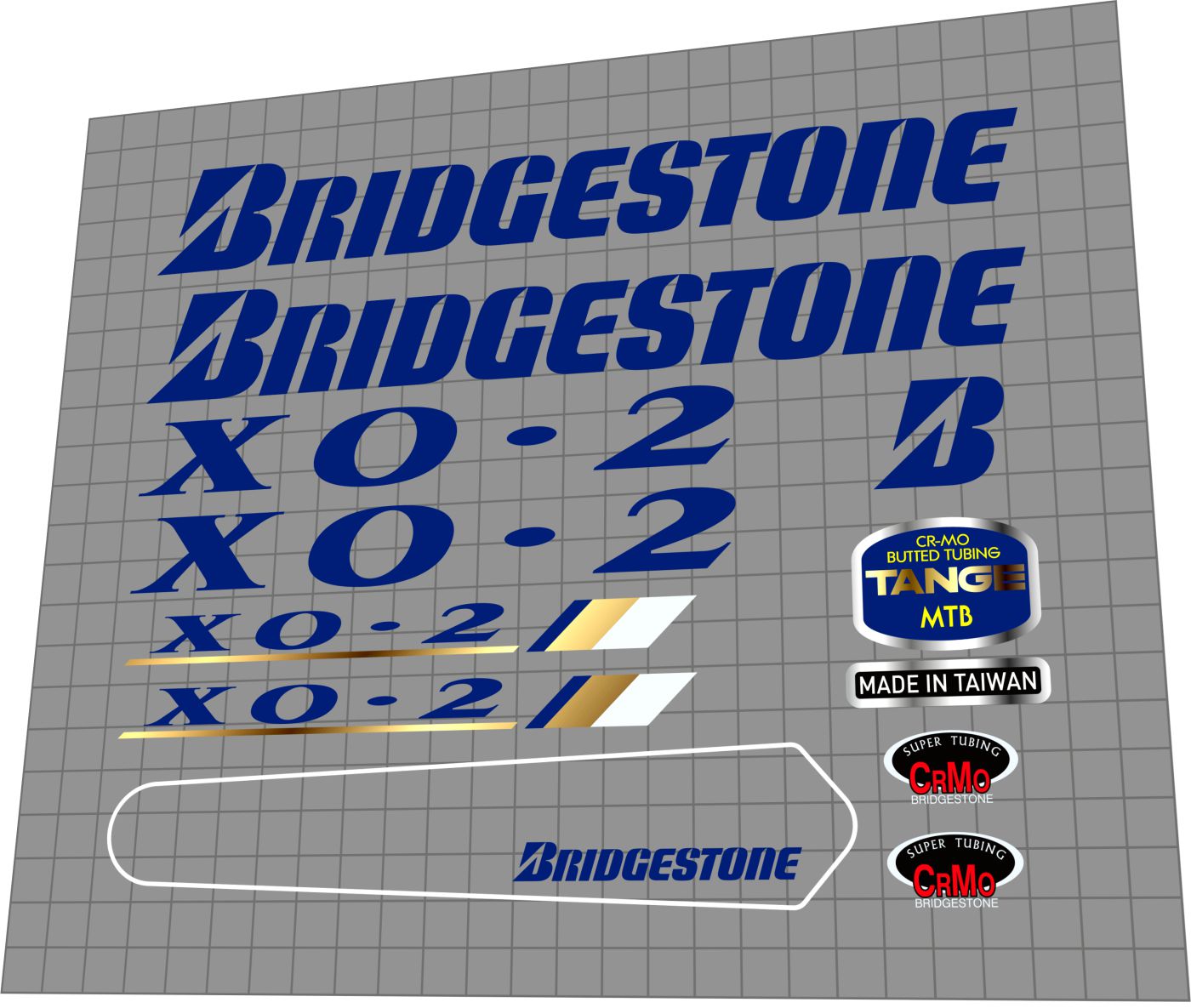 BRIDGESTONE XO-2 (1992) Frame Decal Set