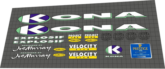 KONA Explosif (1992) Frame Decal Set - Bike Decal Replace
