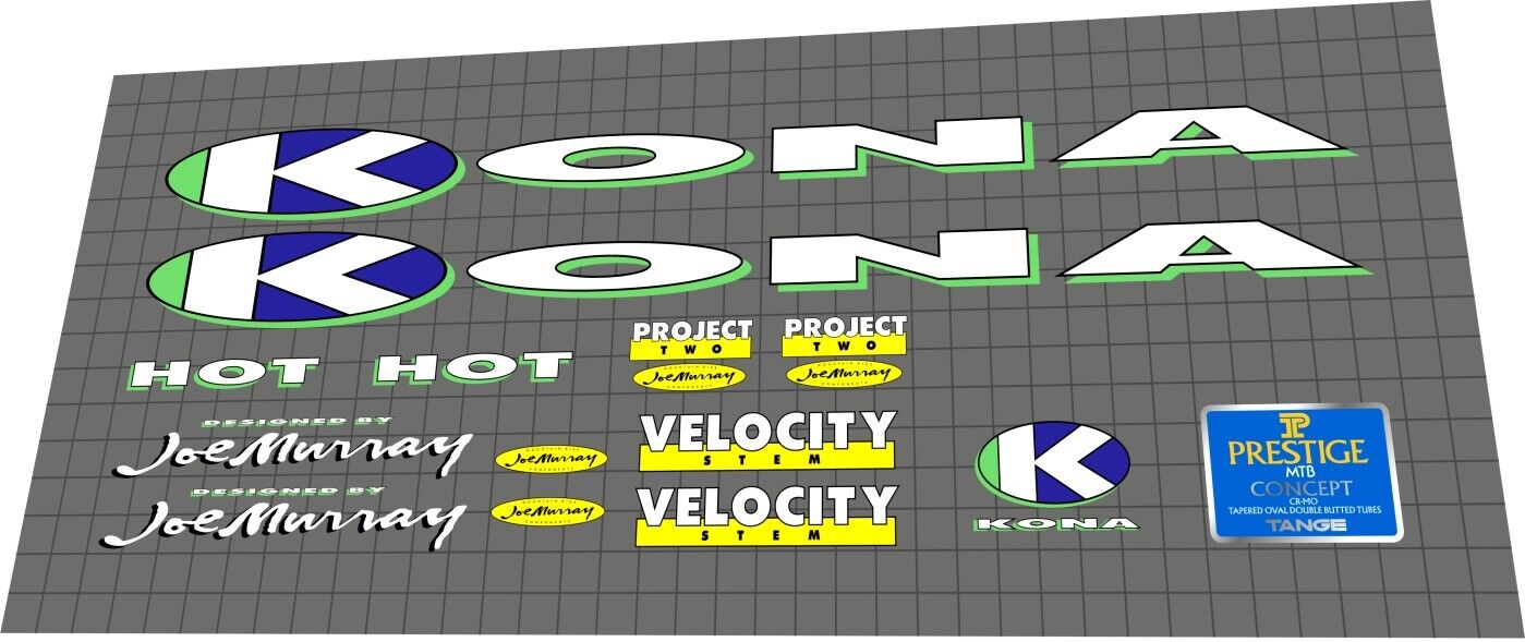 KONA Hot (1992) Frame Decal Set - Bike Decal Replace