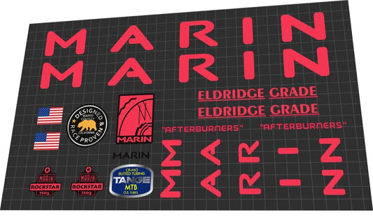MARIN Eldridge Grade (1992) Frame Decal Set - Bike Decal Replace