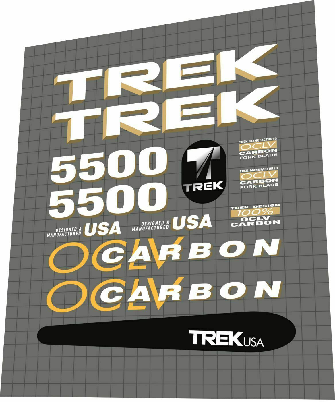 TREK 5500 (1992) OCLV Frame Decal Set - Bike Decal Replace