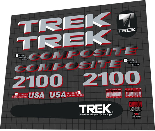 TREK 2100 (1992) Composite Frame Decal Set - Bike Decal Replace
