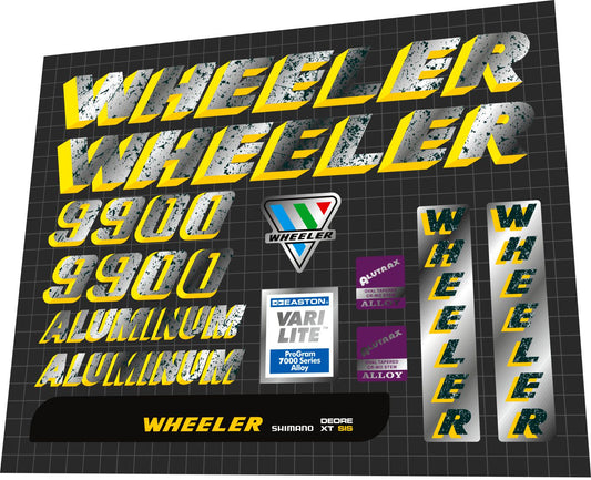 WHEELER 9900 (1992) Aluminum Frame Decal Set - Bike Decal Replace