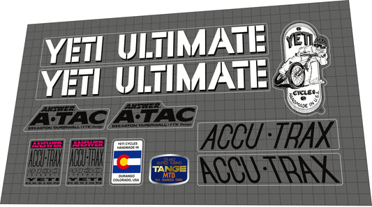 YETI Ultimate (1992) Frame Decal Set - Bike Decal Replace