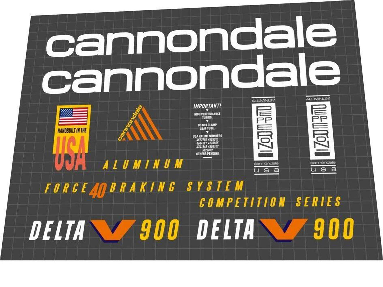 CANNONDALE Delta V900 (1992) Frame Decal Set - Bike Decal Replace