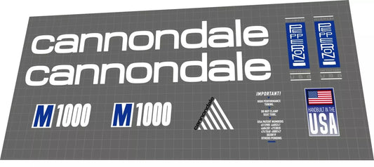 CANNONDALE M1000 (1993) Frame Decal Set - Bike Decal Replace