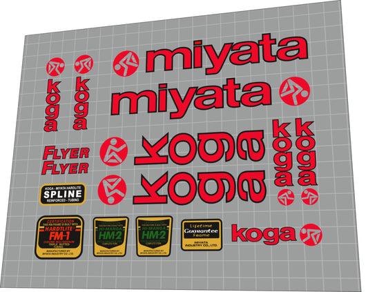 KOGA MIYATA Flyer (1993) Frame Decal Set