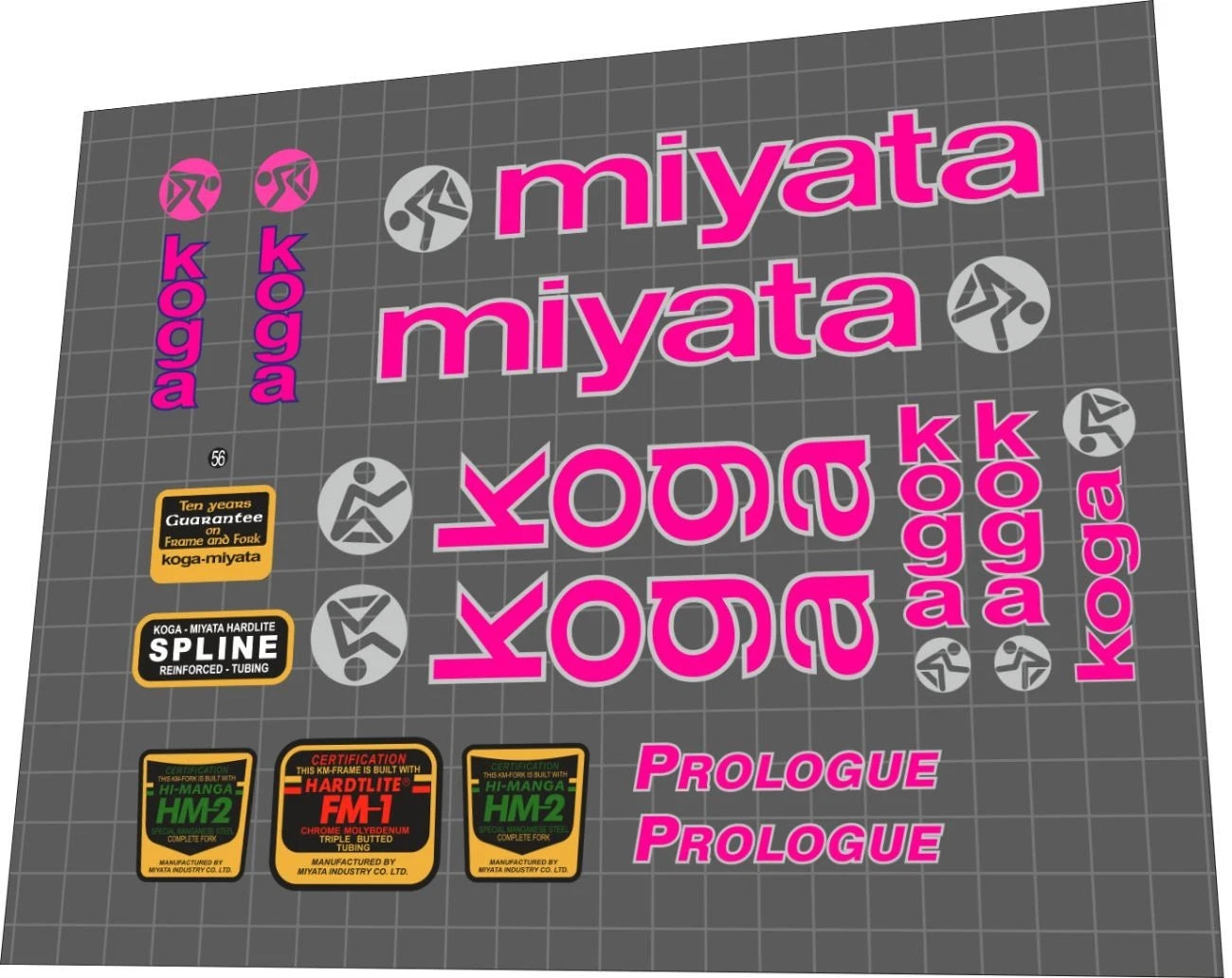 KOGA MIYATA Prologue (1993) Frame Decal Set