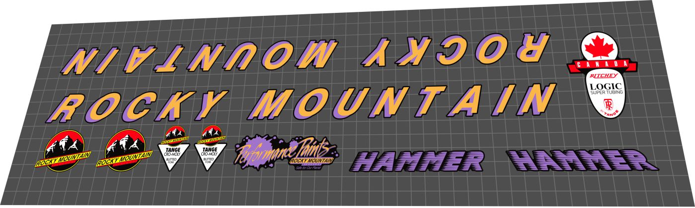 ROCKY MOUNTAIN Hammer (1993) Frame Decal Set