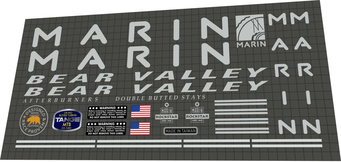 MARIN Bear Valley (1993) Frame Decal Set